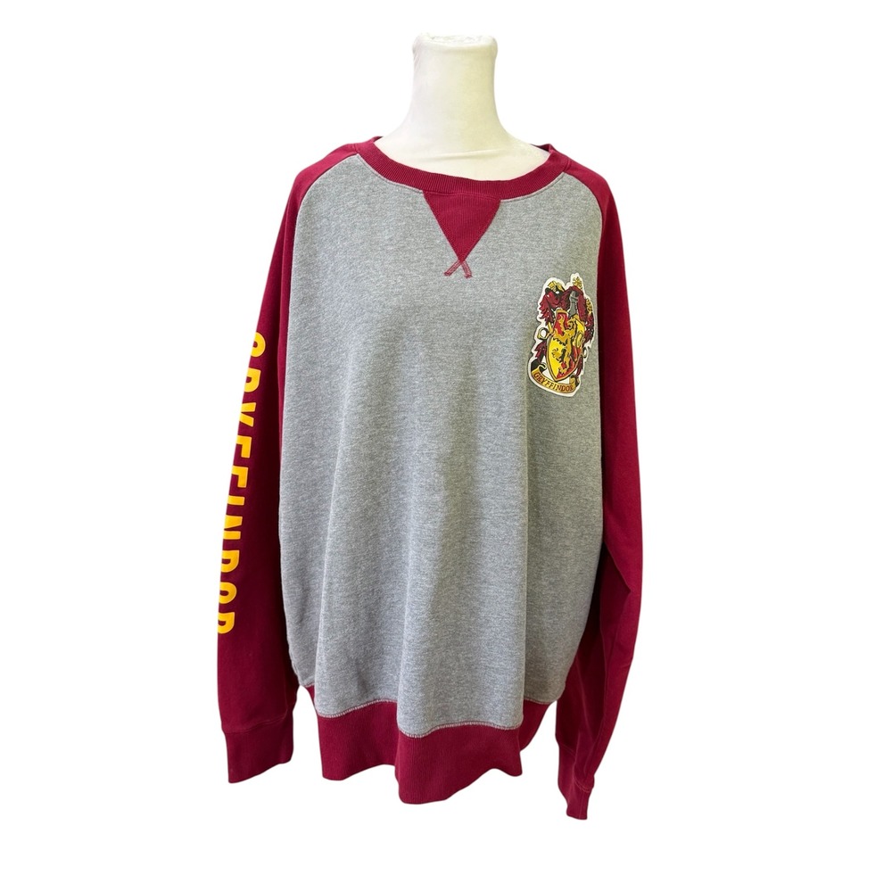 Harry‎ Potter Gryffindor Sweatshirt Universal Studios Gray Burgundy 2XL Pullover